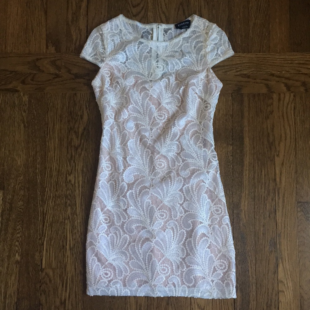 Off White Bebe Cocktail Dress